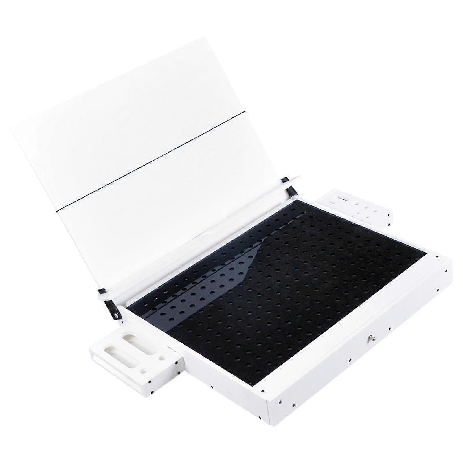 Workbench for Model Making - White Model Work Table with Organiser Shelves for Hobbyists and Model Builders