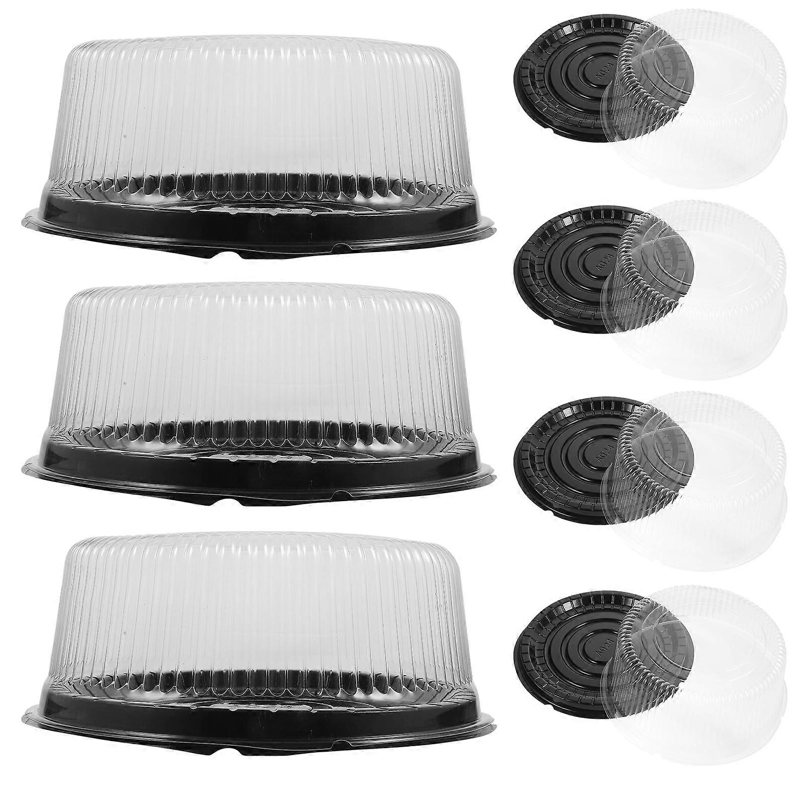 10pcs Round Cake Boxes Reusable Plastic Cake Display Container Round Cake Container with Lids