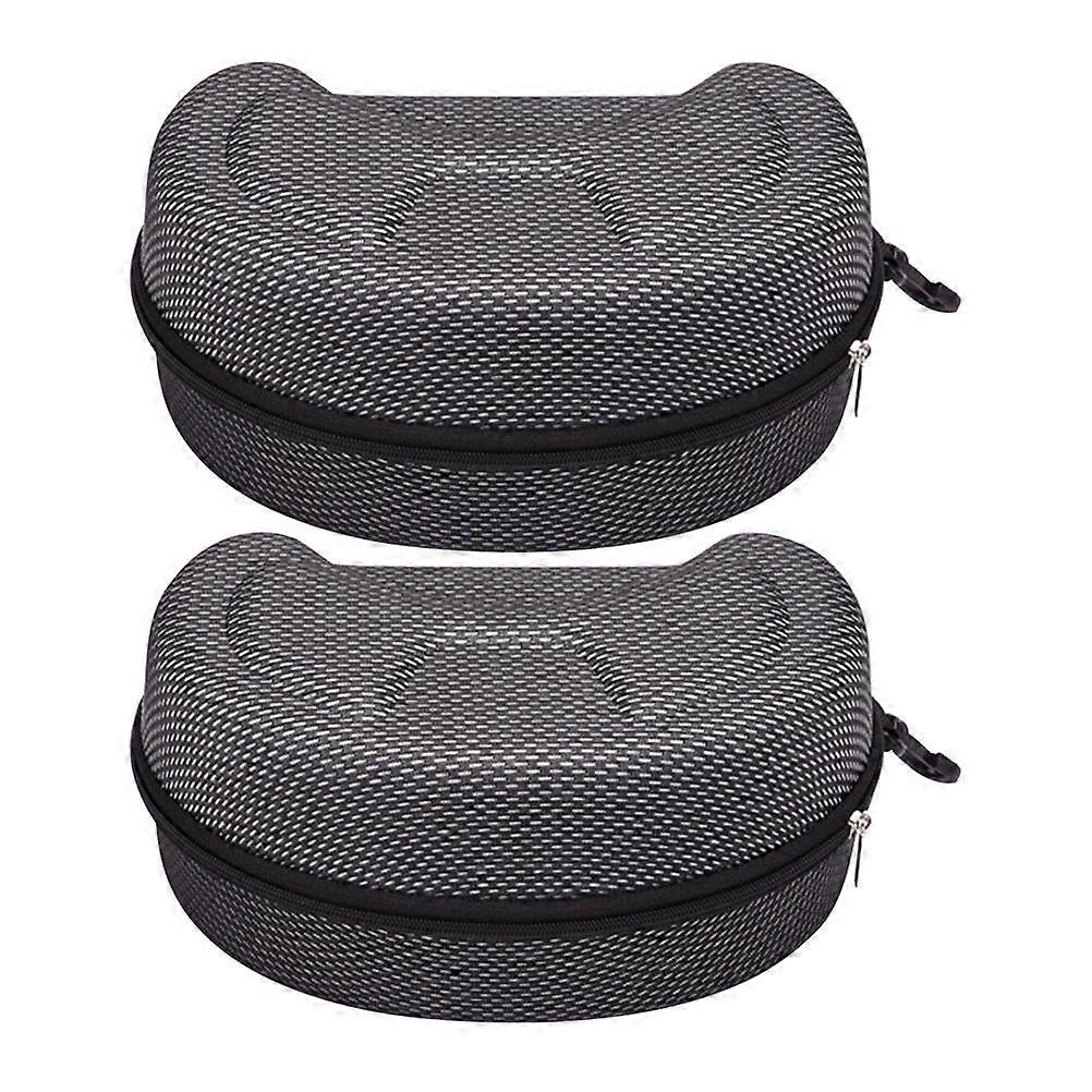 2pcs Large Hard Shell Goggles Case For Snow Sports And Skiing Protective Eyewear Storage Box Black Carrying Case Spacious Ski Goggles Storage Box