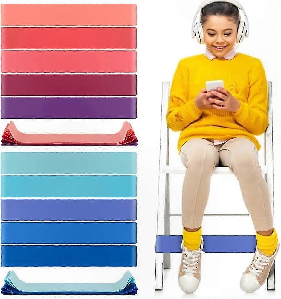 Confezione da 10 fasce elastiche per sedie | 10 fasce elastiche in TPE dai colori vivaci per piedi irrequieti | Perfette per il supporto sensoriale delle sedute in classe