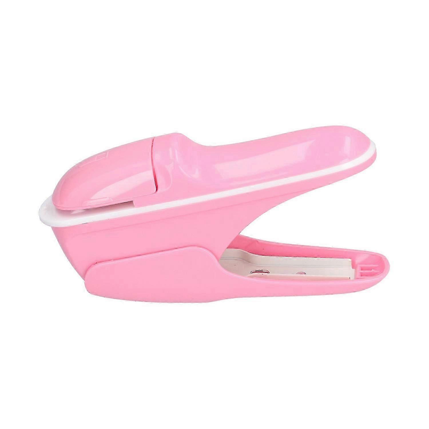 Stapleless Stapler Safe Environmentally Friendly ABS Stapling Machine for Office DocumentsPink