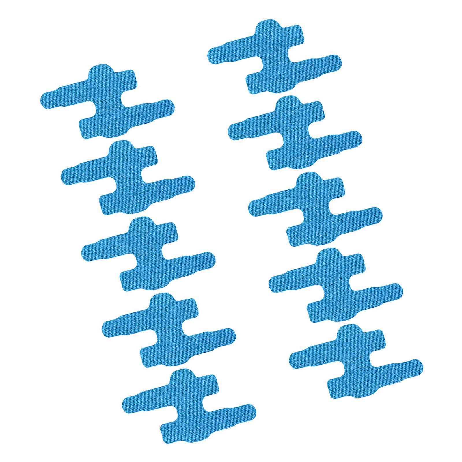 10Pieces Precuts Finger Support Bandages with Double Straps and Breathable Materials Spandex for Joint Protections  Light blue