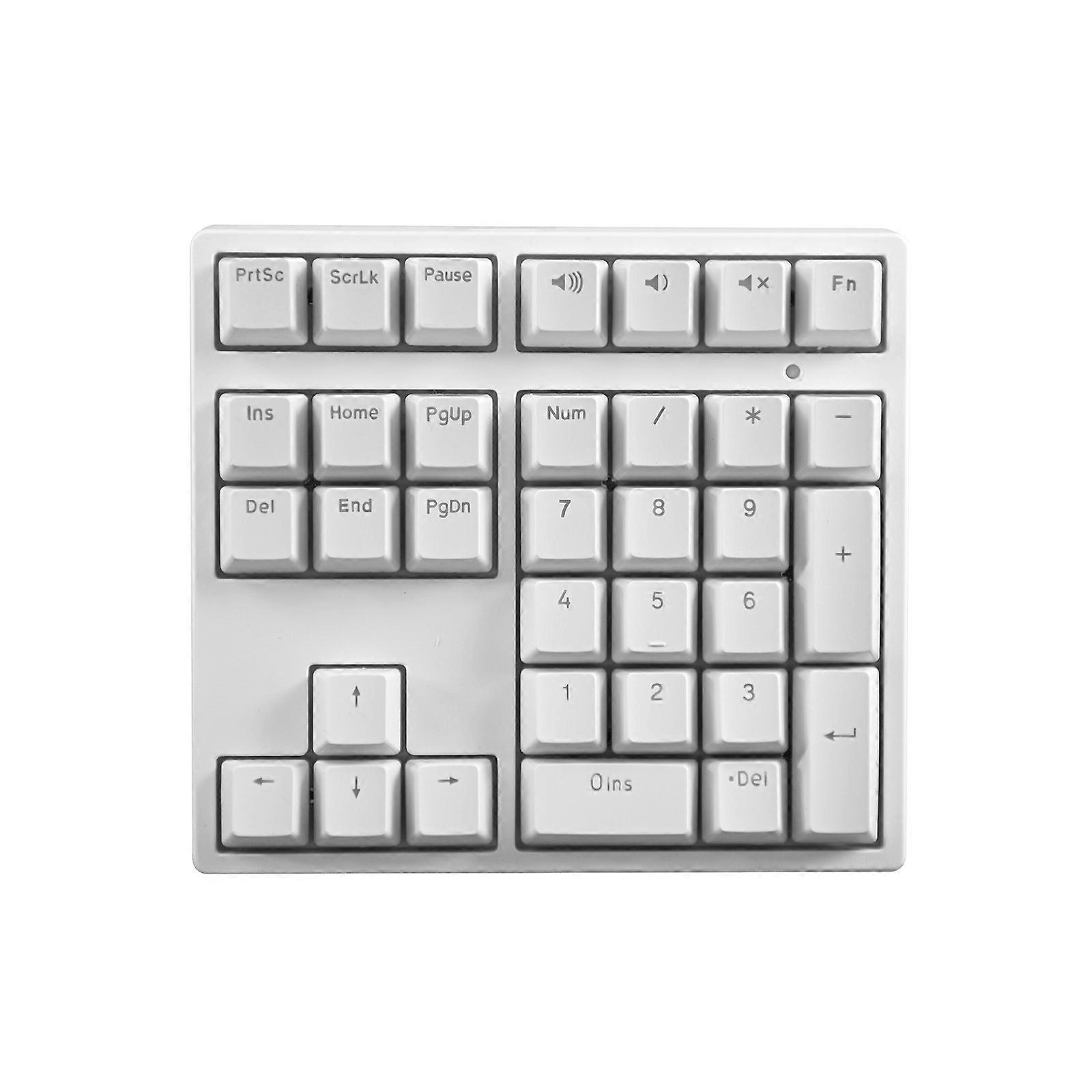 34 Key Mechanical Keyboard Single Handed Keyboard Keypad USB Number Keypad for Financial Workers Laptop Notebook  White