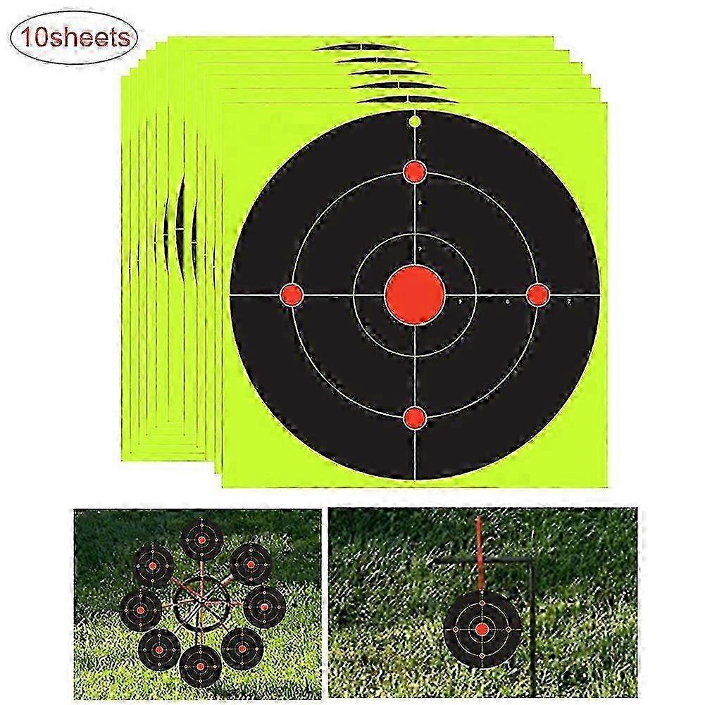 Multi-Bullseye Shooting Targets, 10x 20cm Self Adhesive Stickers