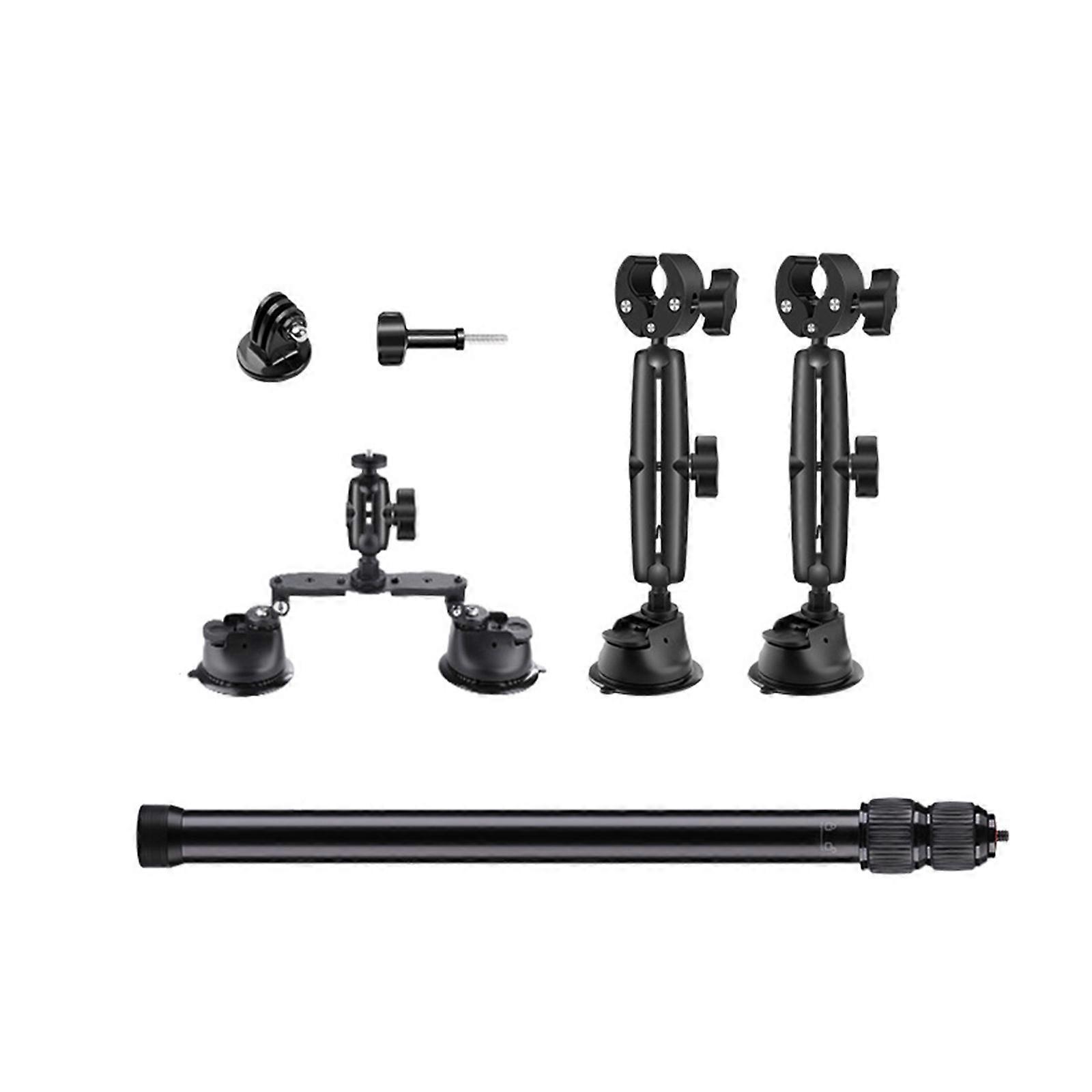 Suction Car Mount Set For Action Cameras,47.2inch Extension Stick Included For 360 X3/X4 Action Cameras Multicolor