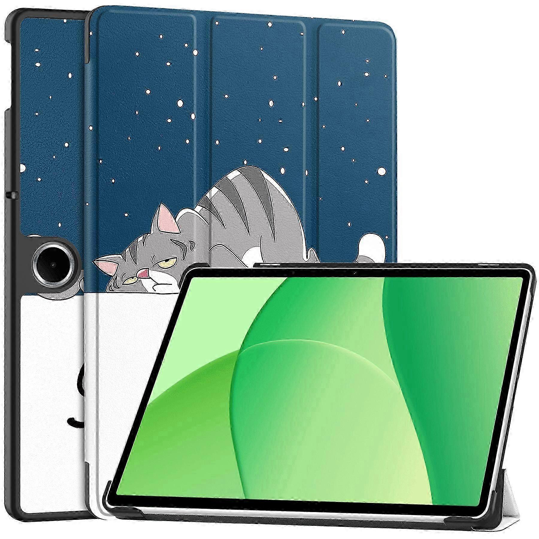 Pouzdro pro Oppo Pad Se/Oneplus Pad Lite s potiskem a koženým stojánkem, kryt na tablet