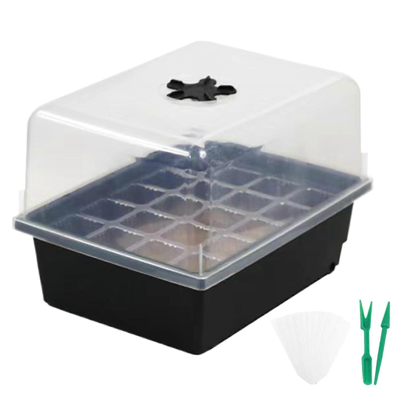 Seedling Starter Seedling Sticks Reusable Hydroponics Growing System Greenhouse 20 Grid Tray Drainage Soil