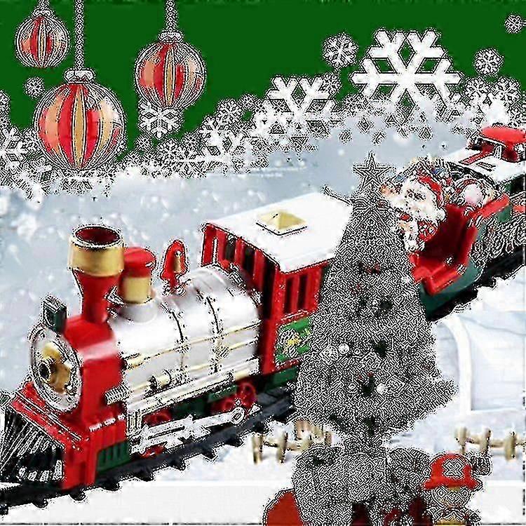 For elektrisk juletog - lyd og lys - tog juledekorasjon med animert vogn og julenisseskinner - PR
