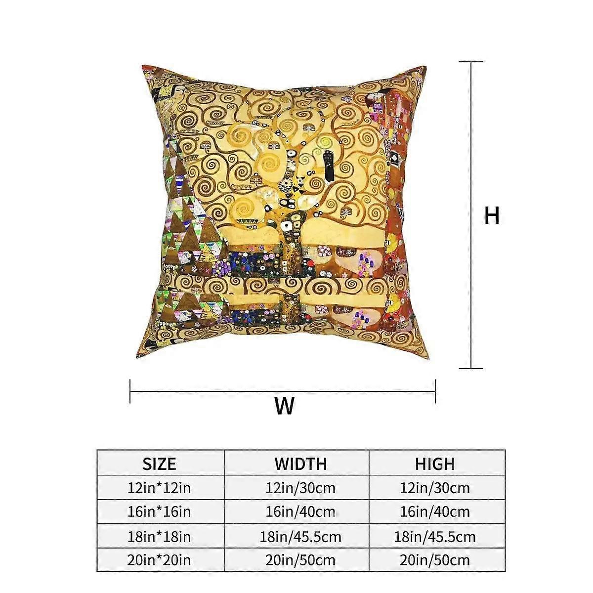 Tree Of Life Stoclet Frieze Gustav Klimt Square Pillow Case Cushions for Sofa  Cushion Covers
