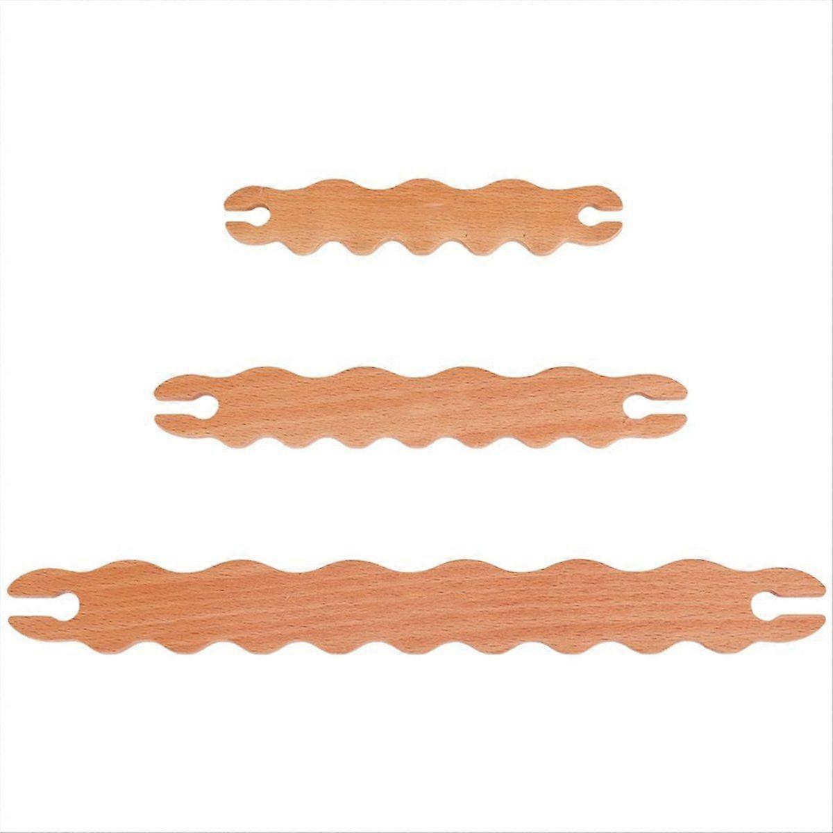 3 Pcs Wooden Weaving Tool Wavy Stick DIY Weaving Tool Shuttles Weaving Stick for Crafts, Knitting P
