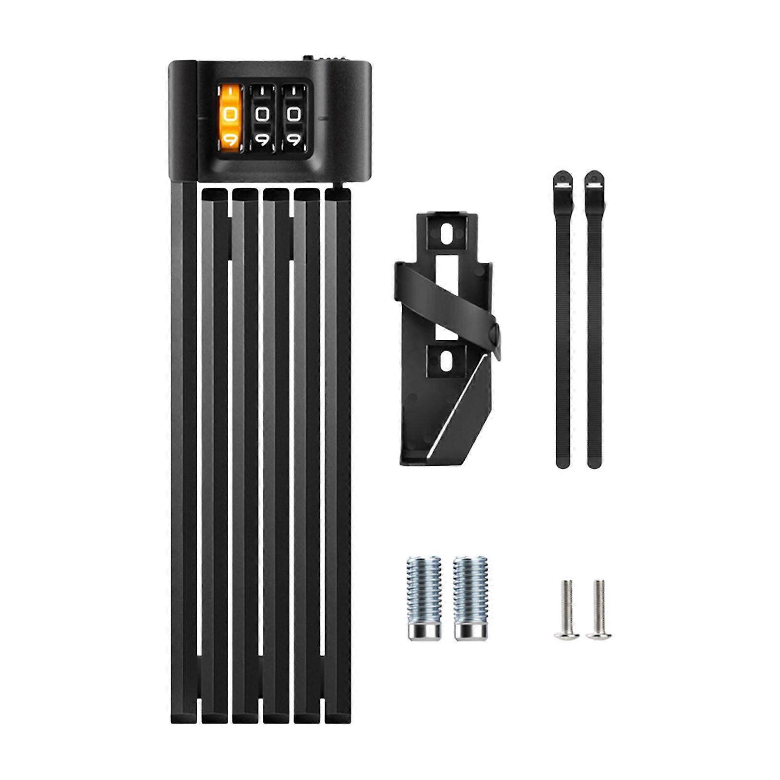 Flexible Angles Bike Lock With 3 Digits Code Steel Cores Light weight Folded Easyly Clean For Commuters Multicolor