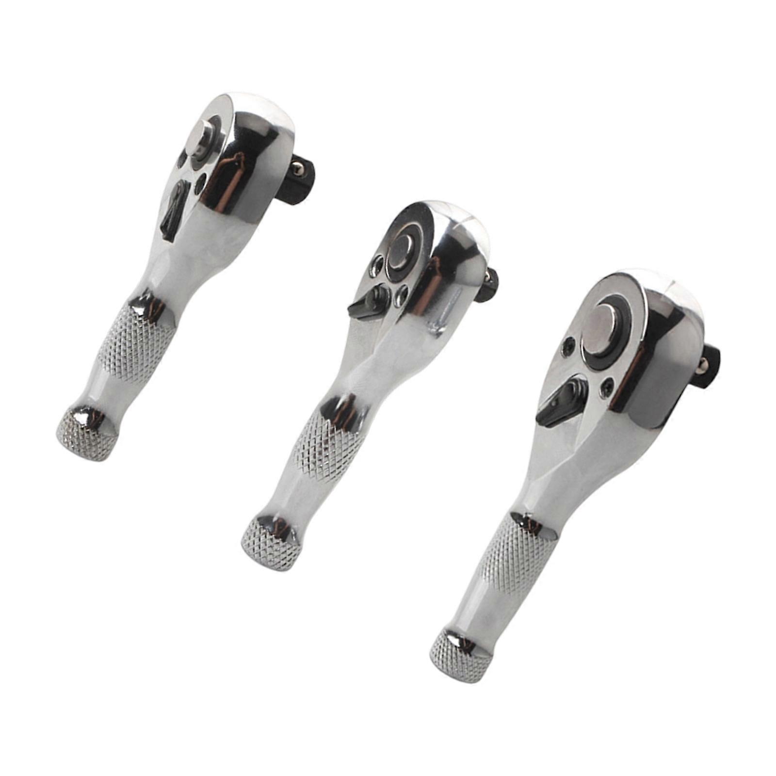 Multipurpose Industrial Short Handle Ratcheting Wrench Head Set Bidirectional Operation Short Handle For Confined Space Multicolor