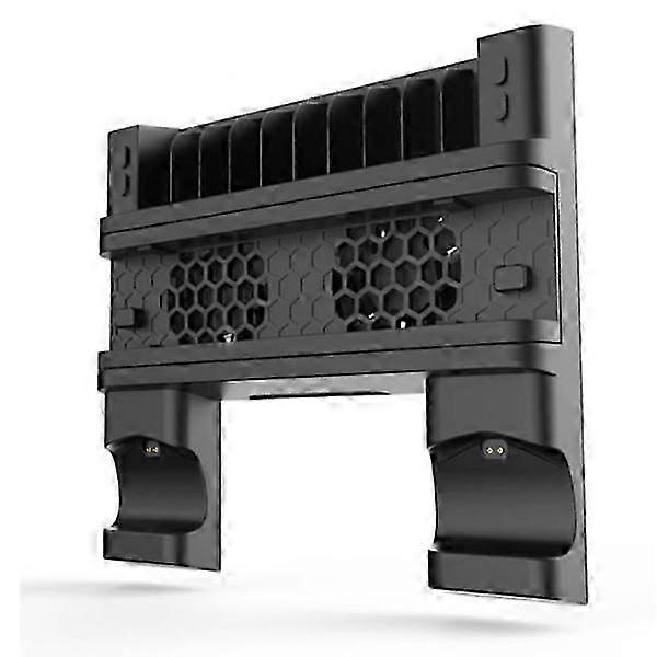 PS4 stand cooling fan station for Playstation 4/PS4 Slim/PS4 Pro, PS4 Pro vertical stand with dual controller EXT port charging dock station and 12