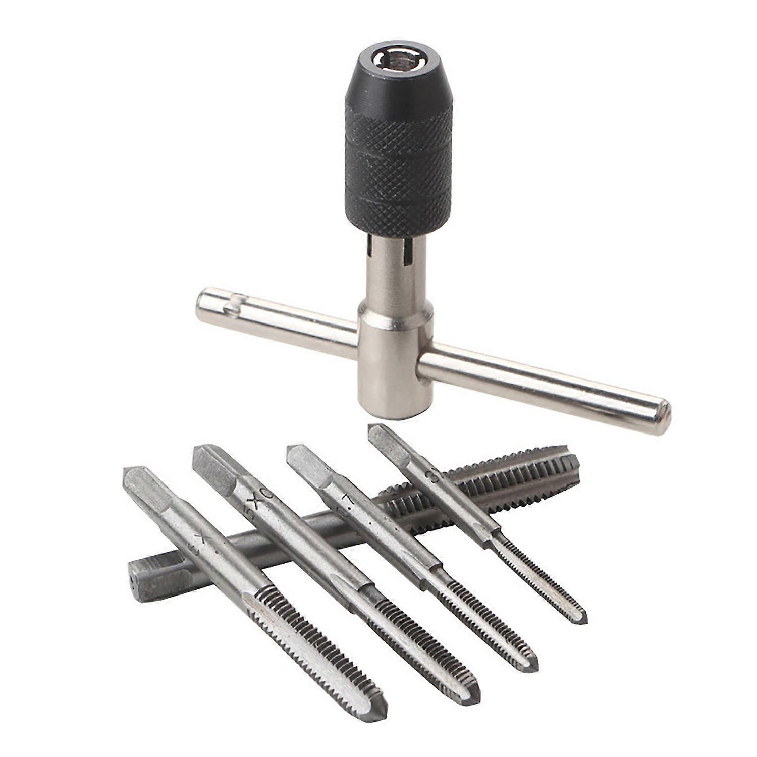 6Pcs T Type Tap Wrench Set T Handle HSS Hand Tool for Auto Mechanical Maintenance M3‑8