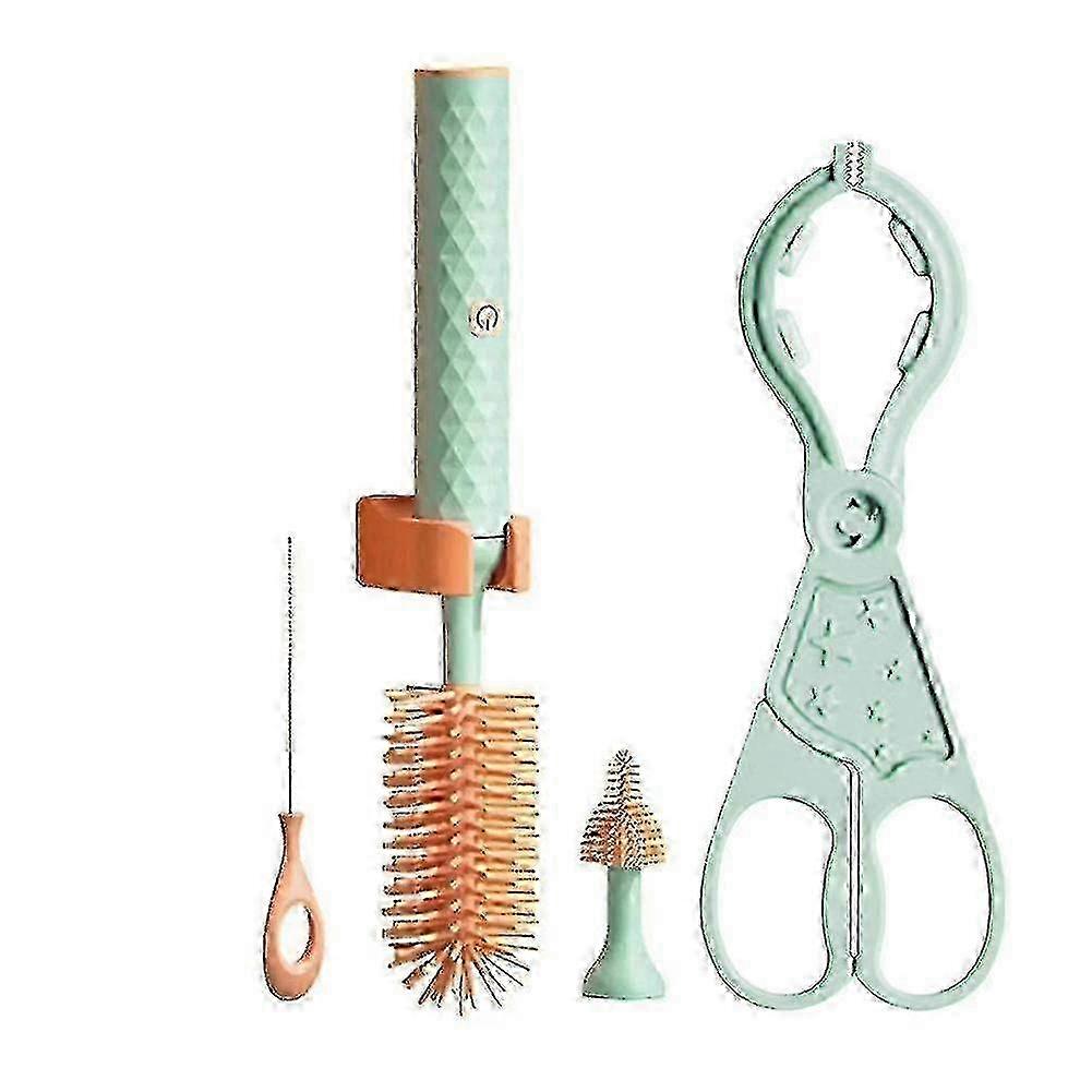 Elektrisk silikon 360 roterande flaskborstsats för rengöring av vattenflaskor