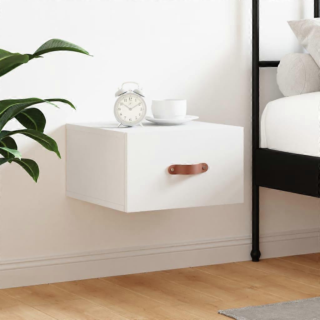 Wall-mounted bedside table White 35x35x20 cm