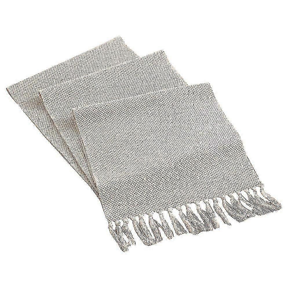 Cotton Linen Fringe Table Runner,woven Decorative Table Runners, Macrame Table Runner For Kitchen D (haoyi