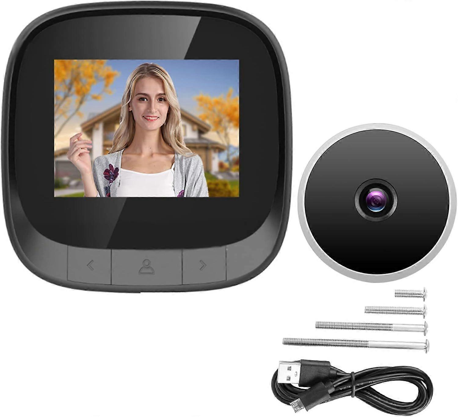 High-definition digital peephole camera, equipped with a 2.4-inch LCD screen,