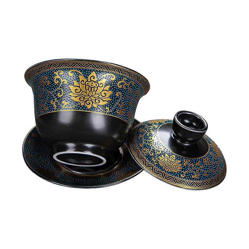 1 세트 중국식 Tureen 찻잔 세라믹 Tureen 트레이 찻잔 장식용 Tureen 찻잔