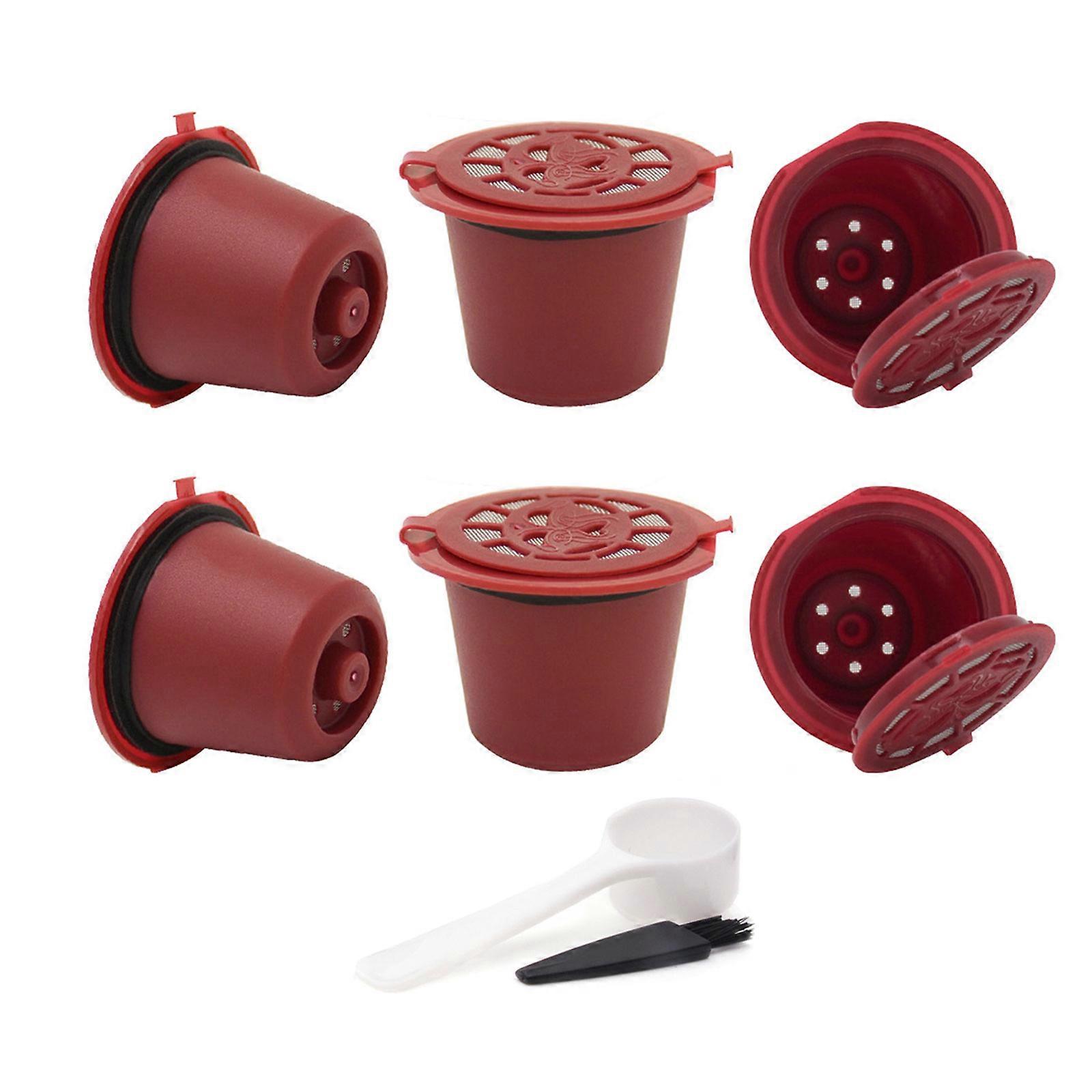 Quick Install Recyclable Coffee Medication Filter Cup With Spoon Brush Environmental Friendly PRESENTATION Substance For Coffee Machines  Red