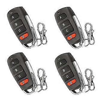 Conjunto de 4 controles remotos de substituição compatíveis com abridores universais de portas de garagem.