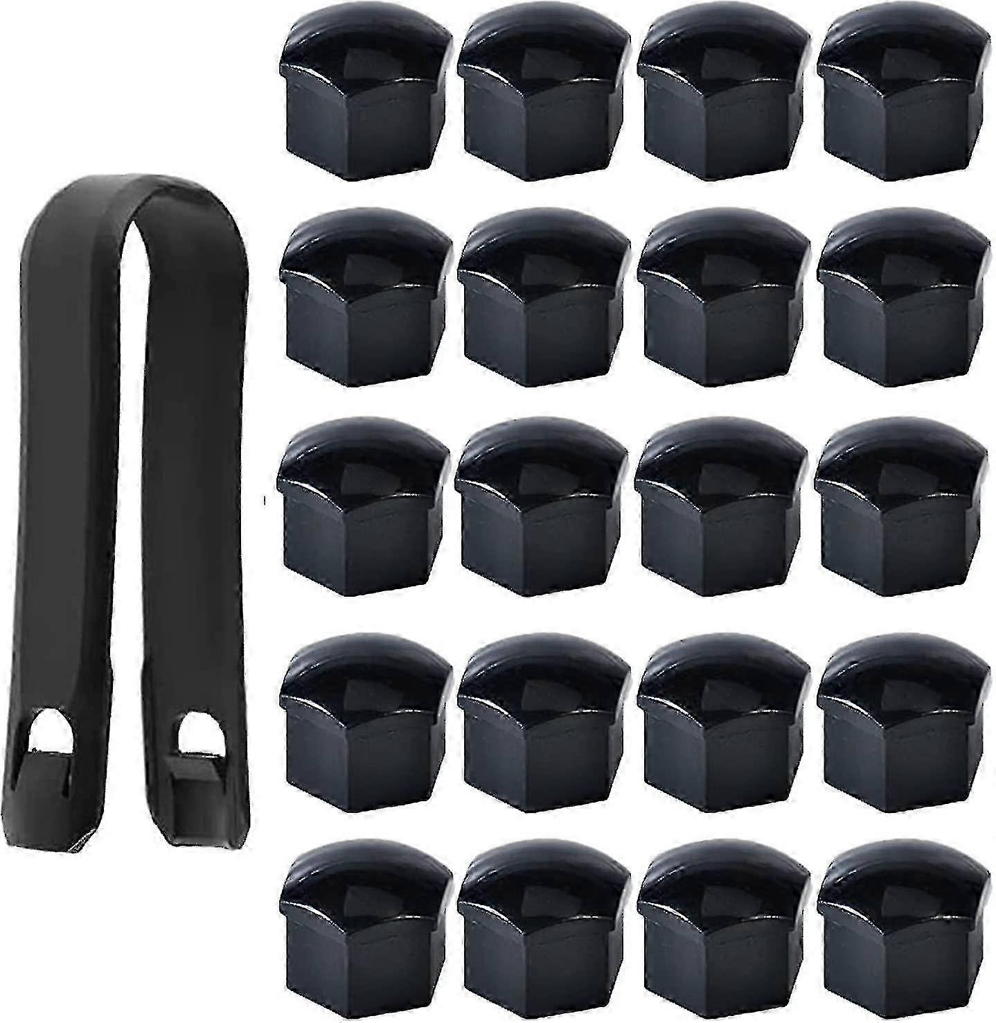 Lot de 20 cache-écrous hexagonaux noirs de 19 mm pour d-583-a