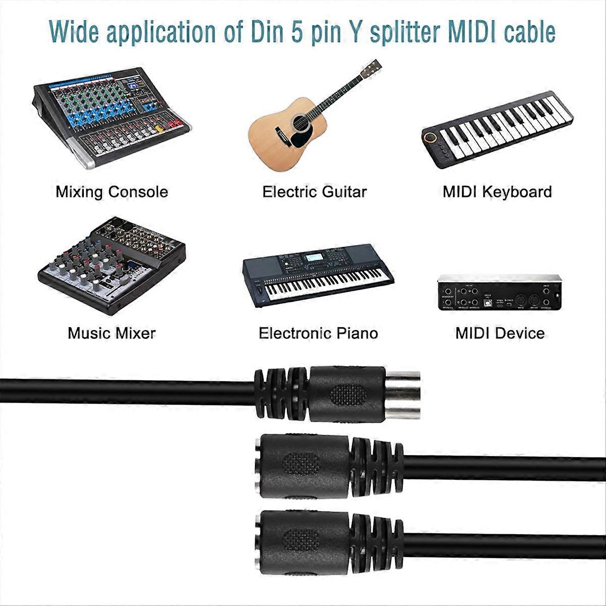MIDI DIN 5-pin Splitter Y -sovitinkaapeli