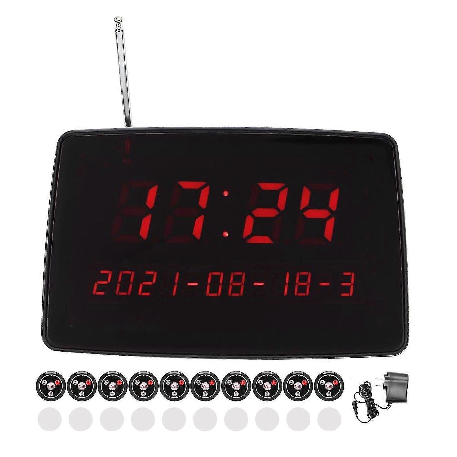 Wireless Pager System for Restaurants 10PCs 110-240V with US Plug Coasters