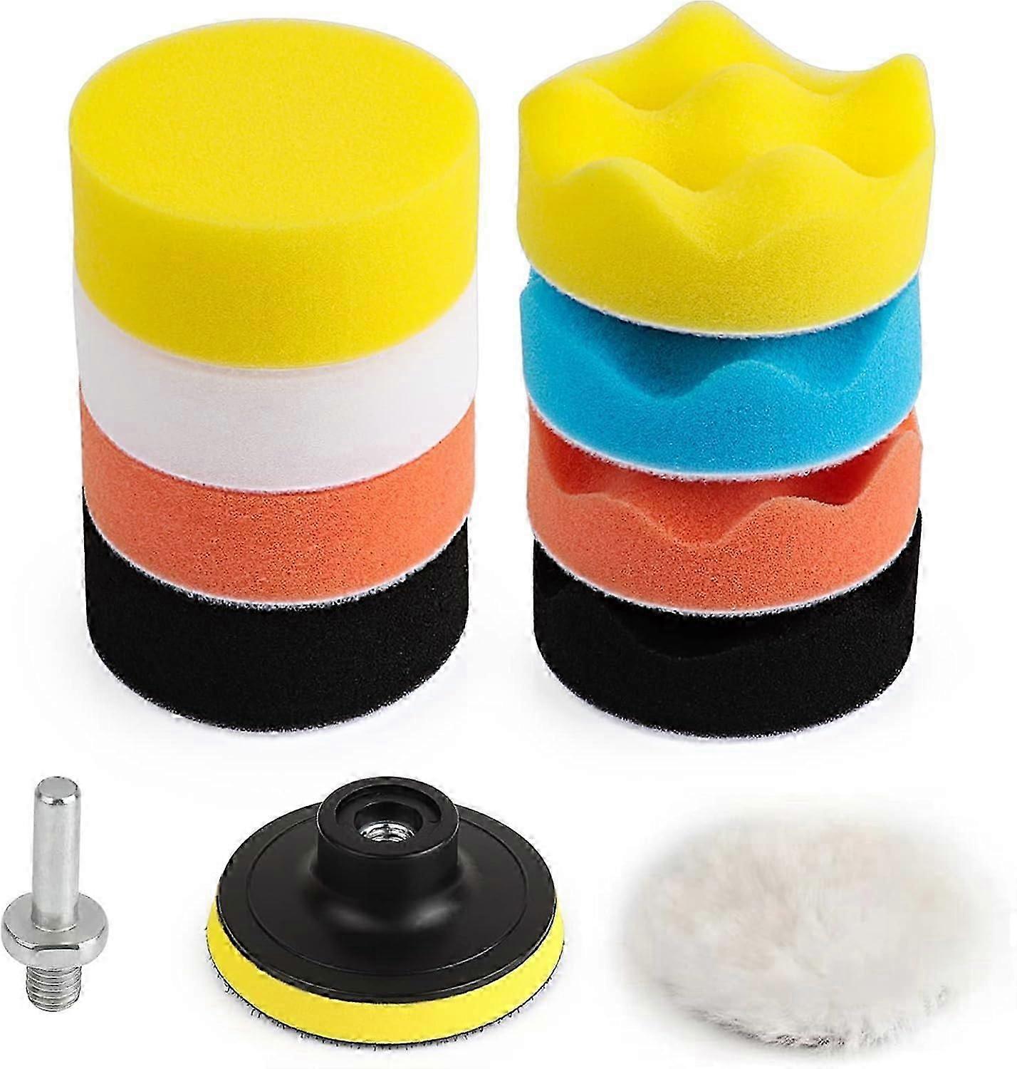 11Pcs 80mm Wool Polishing Pad Kit with M10 Drill Bit for Car Buffing Waxing Grinding