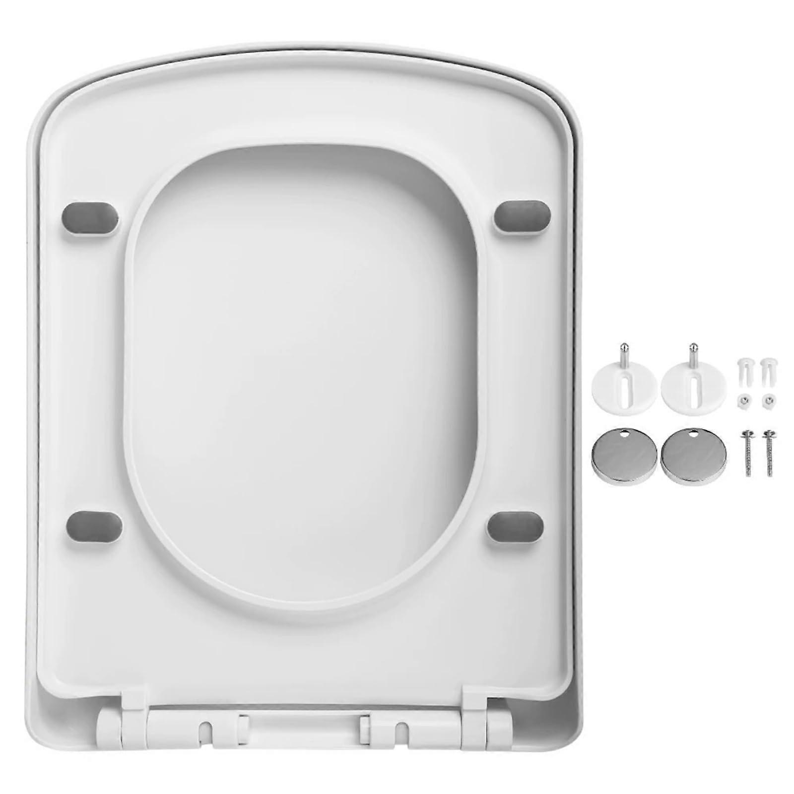 Square Soft Close Toilet Seat with Quick Release, Adjustable Hinge,  Fixing for Modern Bathroom