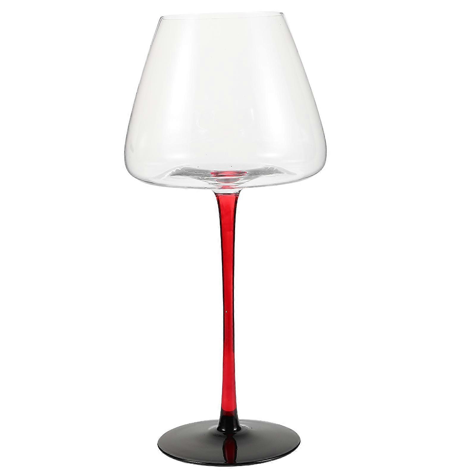 High Stem Red Stem Crystal Glasses Comfortable Grip for Formal Occasions Elegant Craftsmanship 1Set