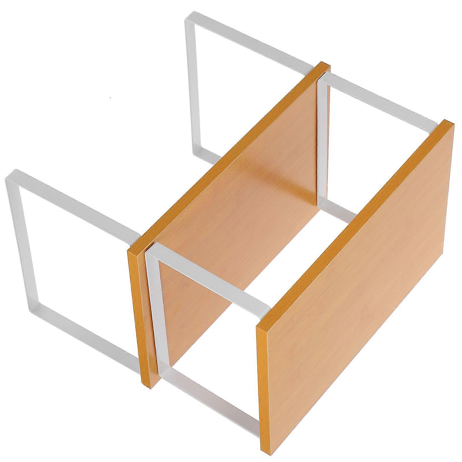 Kitchen Shelf Organizer Countertop Shelf For Kitchen Cabinet Desktop Organizing Rectangular Shape Firm Material 2Pcs