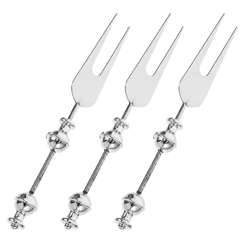 Creative Beaded Fruit Fork Stainless Steel Forks for Home 3Pcs