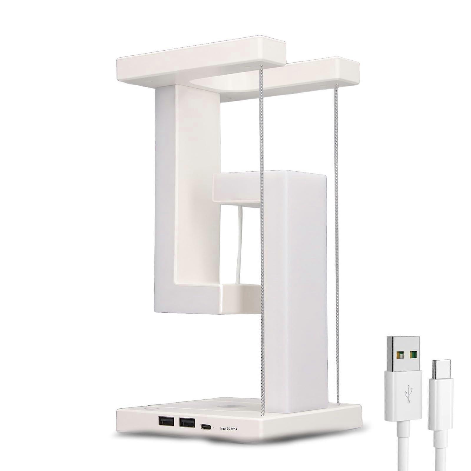 Magnetic Levitating LED Desk Lamp with Wireless Fast Charging and Adjustable Ambient Lighting