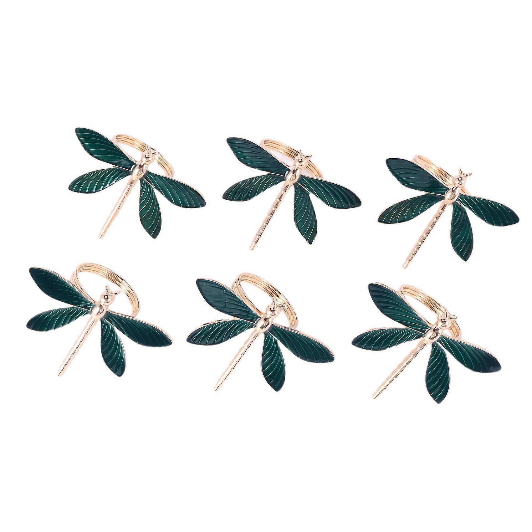 6 Pcs Dragonfly Napkin Ring,Napkin Ring for Wedding,Dining Table