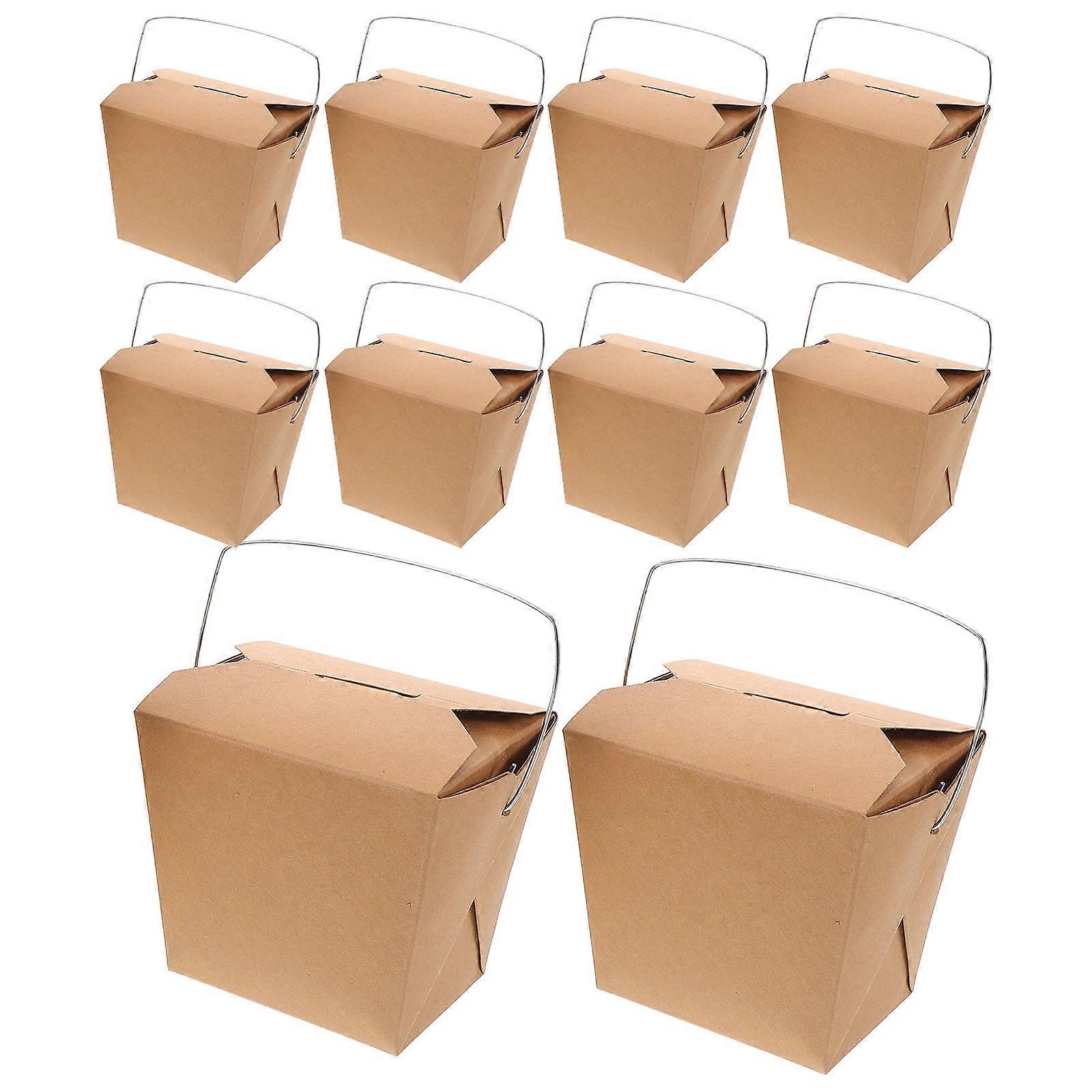 Coffee Chinese Take Out Boxes with Wire Handle for Travel 50Pcs Paper Containers