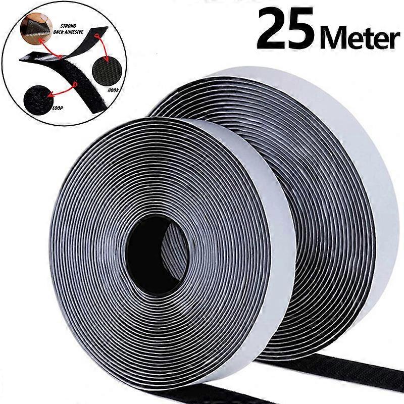 1/2/5M Strong Self-Adhesive Fastener Tape Hook and Loop Magic Nylon Sticker Tape Adhesive with Glue Strap for DIY Craft 2/3/5CM