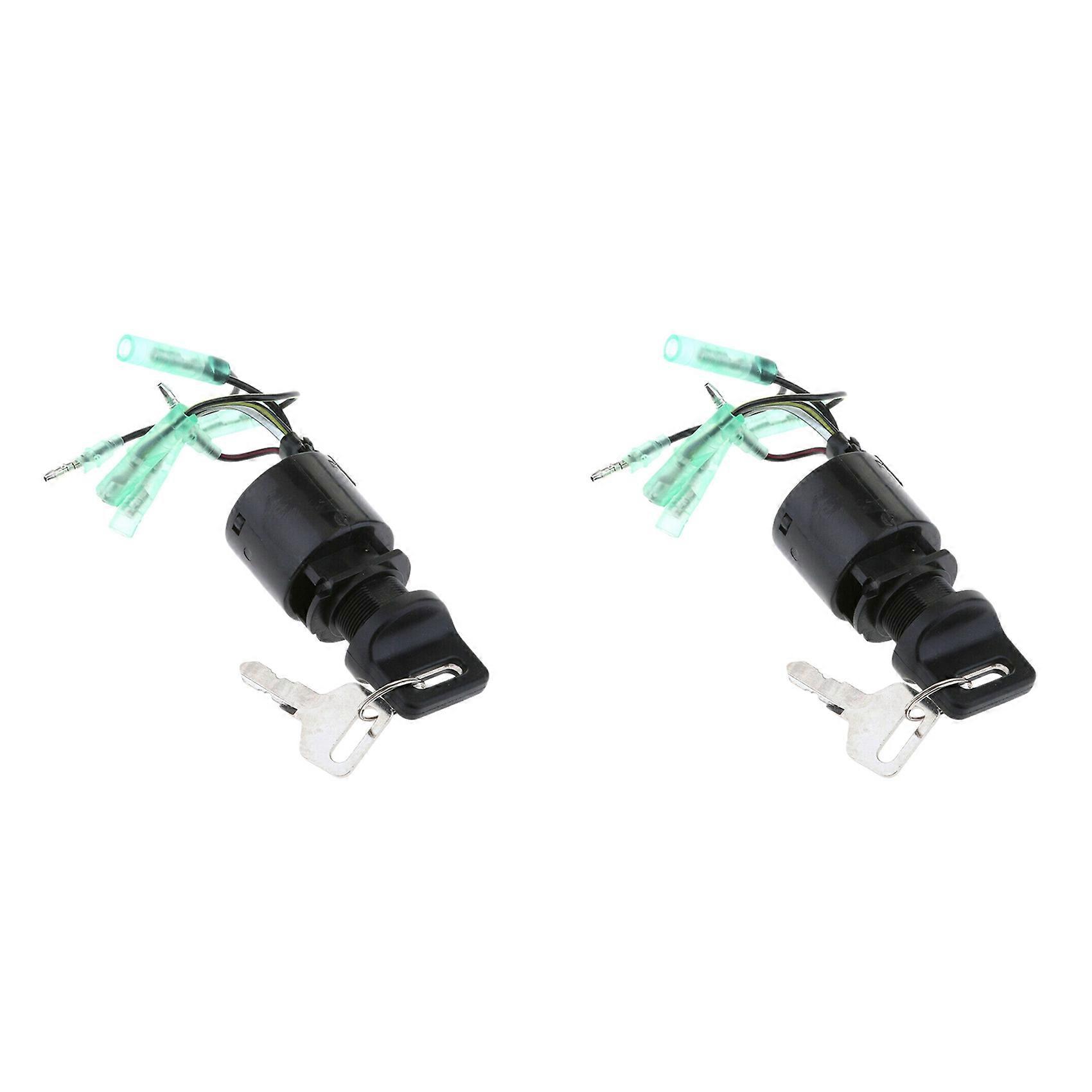 2X 35100-ZV5-013 Ignition Switch Assembly with Key Replacement Fit for Honda Outboard
