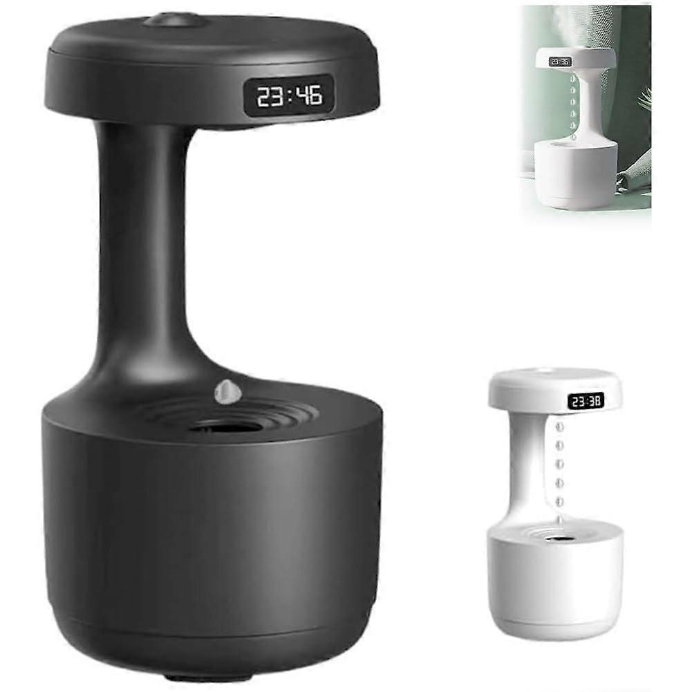 Anti Gravity Mushroom Humidifier with Clock, Quiet Aromatherapy Diffuser, Raindrop Cool Mist Maker