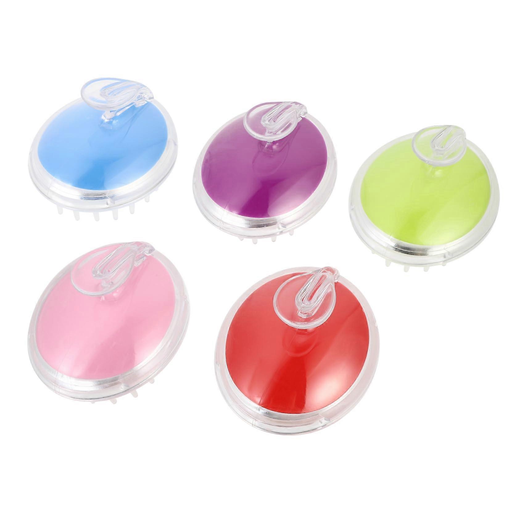 5pcs Silicone Scalp Massager Brush Set for Gentle Shampooing and Hair Growth
