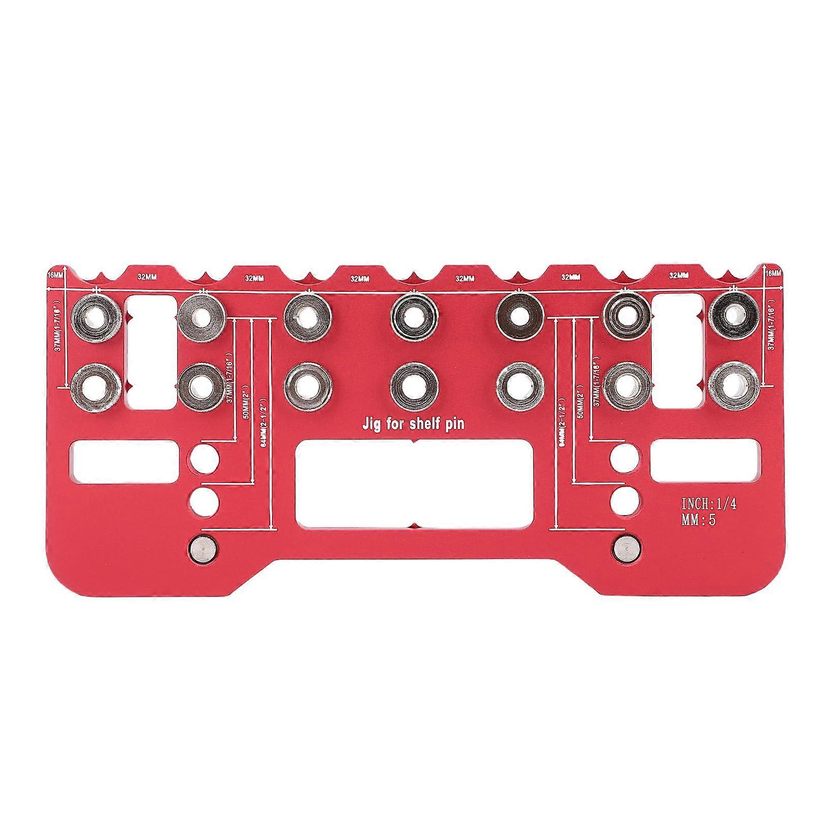 Shelf Pin Jig and Cabinet Hardware Installation Jig with Adjustable Spacing and Durable Alloy Construction