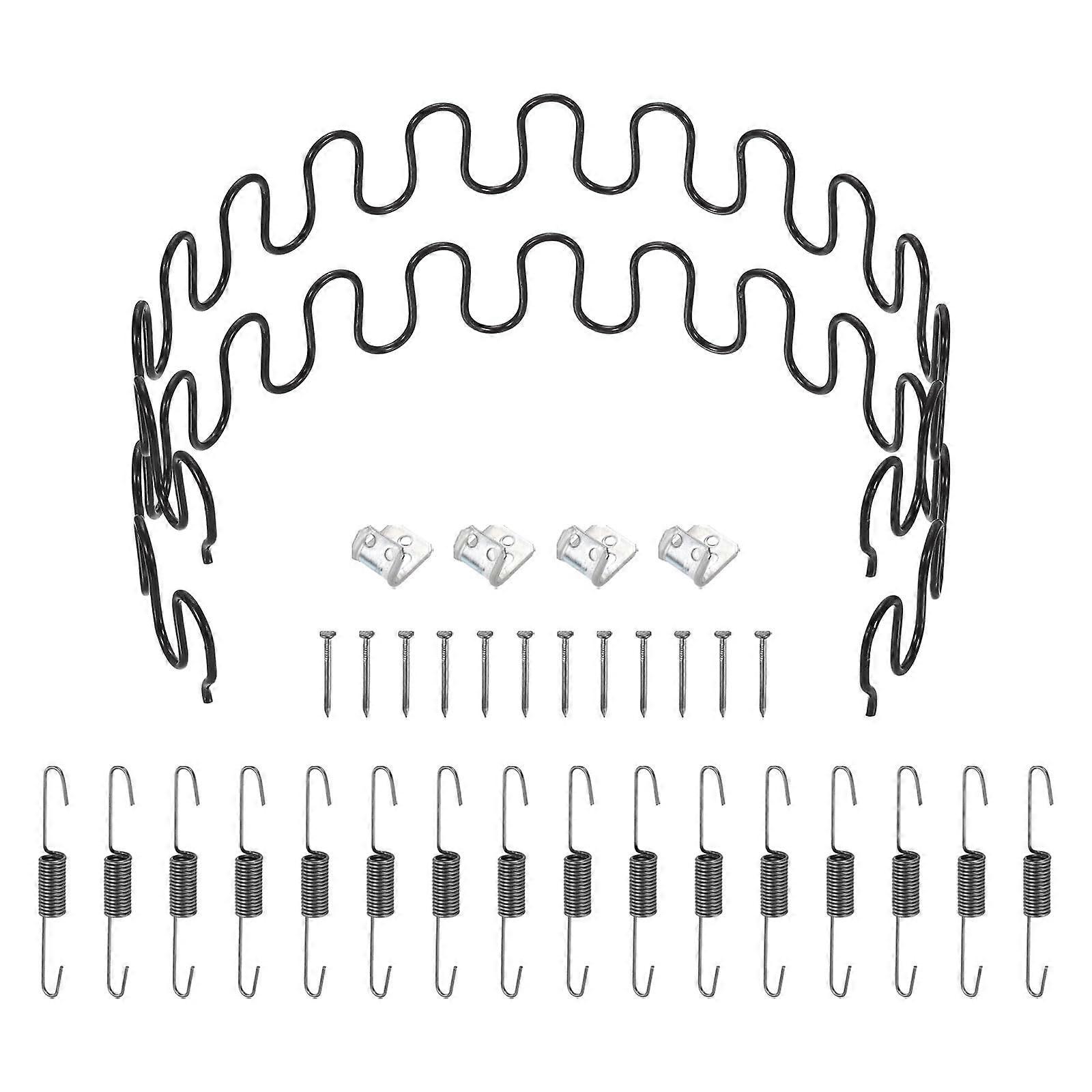 2Pcs 25.6 Inch Carbon Steel Sofa Spring Replacement Kit with Hooks and Clips for Sagging Cushions