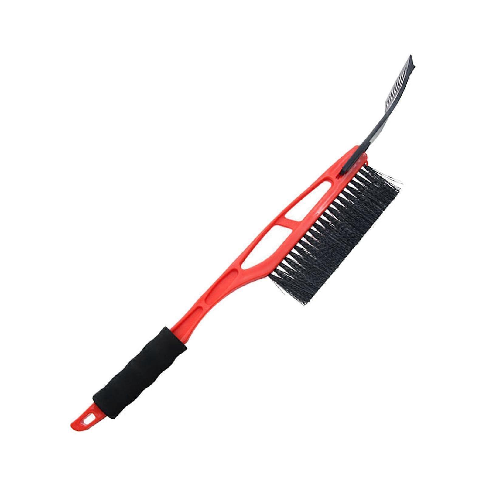 Car Snow Brush with Ice Scraper, MultiSurface Snow Removal, Ergonomic Grip, Red
