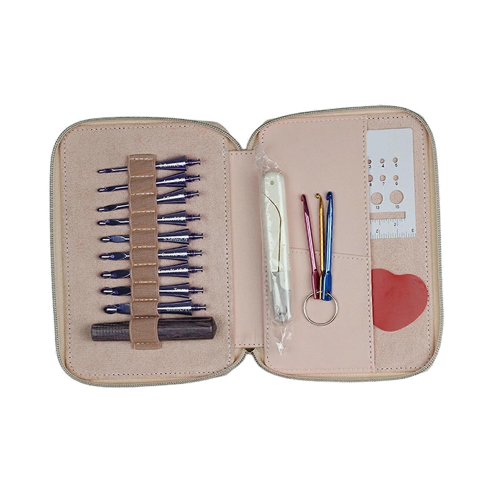 Alumina Crochet Hook Set Detachable Designs Wood Handle For All Projects Multiple Size Storage Solution Multicolor