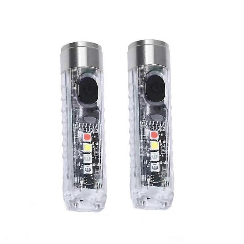 Mini Flashlight LED Multi-function Waterproof Keychain Flashlight Portable Waterproof Magnetic Warning Camping Torch Light
