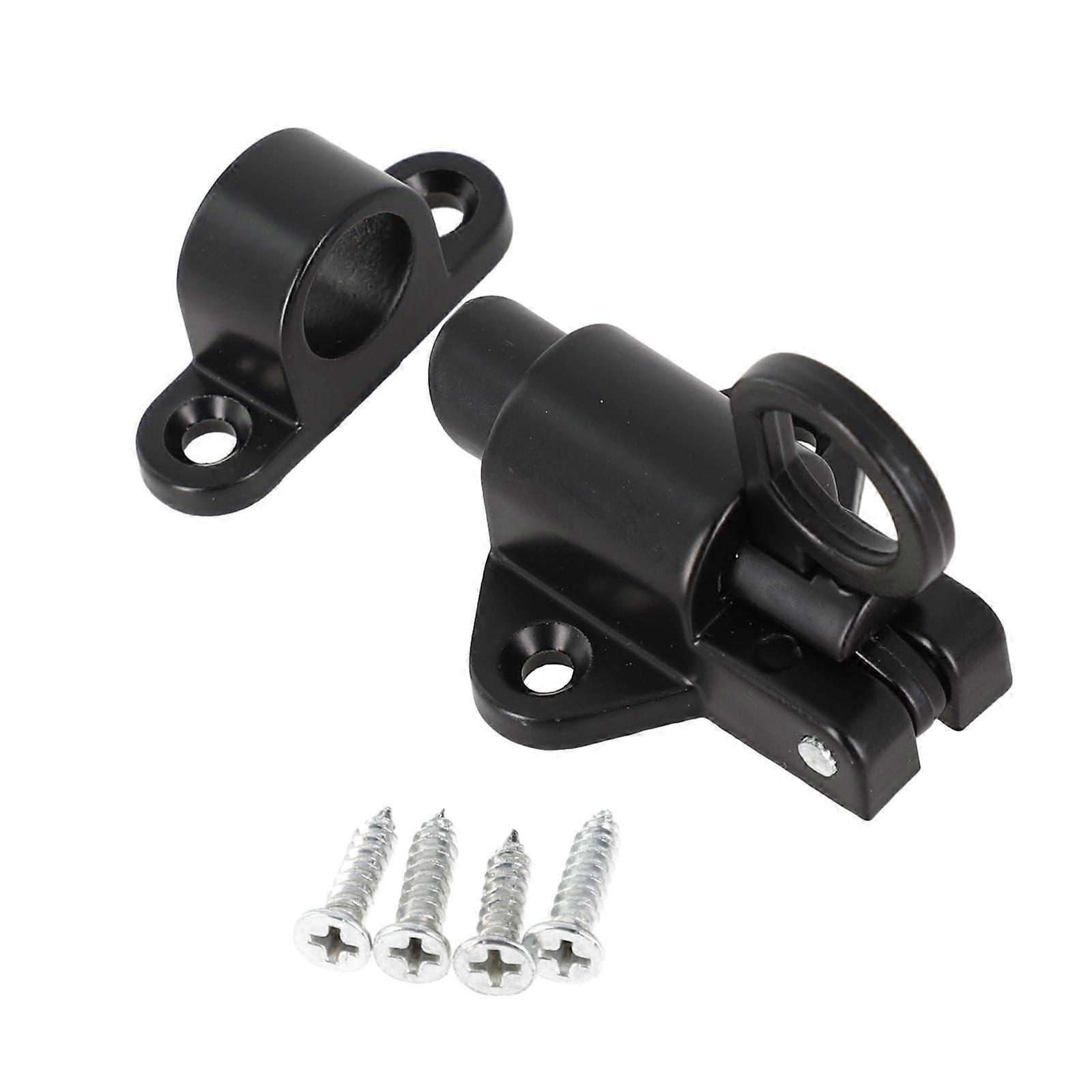 Automatic Gate Lock Black Secure Metal Self Closing Door Latch for Shed with Screws