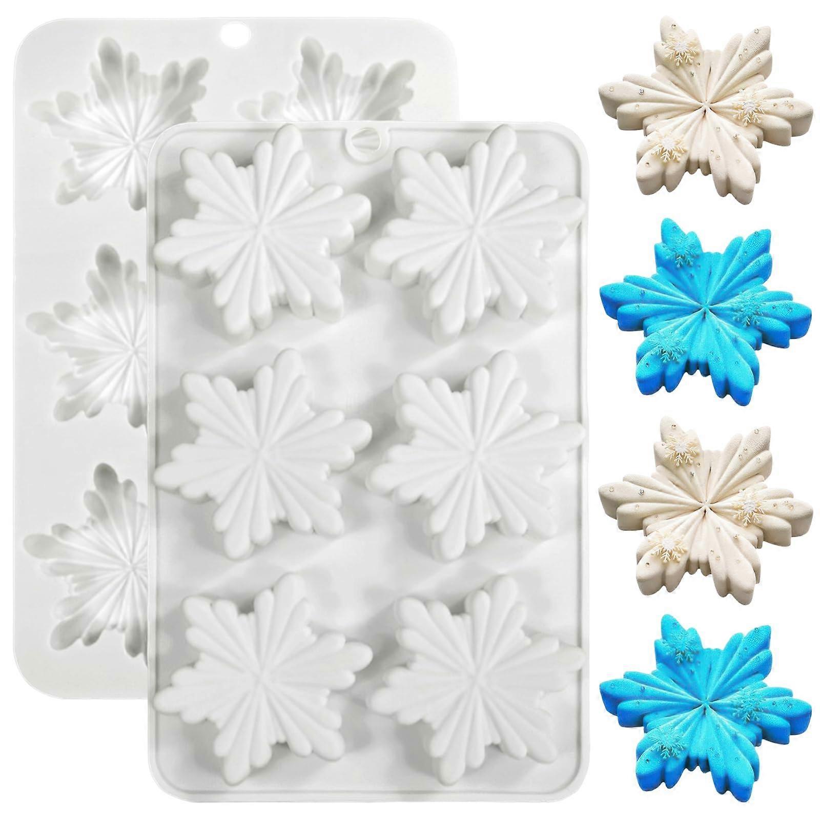 Snowflake Silicone Mold Set for Christmas Baking Candy Chocolate Crafts Nonstick Reusable