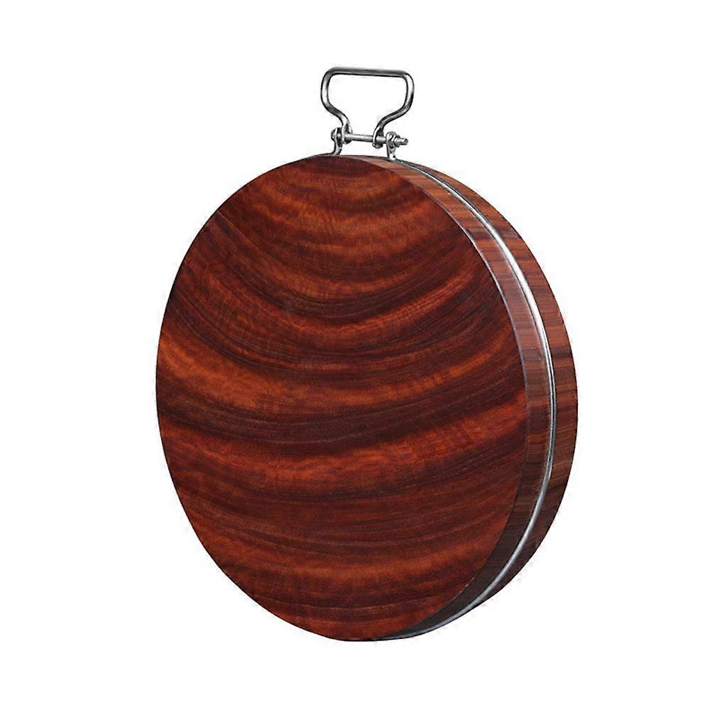 Wooden Cutting Board Round Solid Wood Chopping Board with Handle 5cm Thick KnifeFriendly Surface