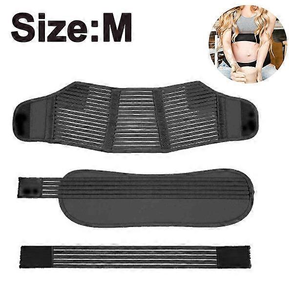 Maternity Belly Support Belt, Adjustable Three-Layer Pad, White Size L, Prenatal Abdominal Support Strap