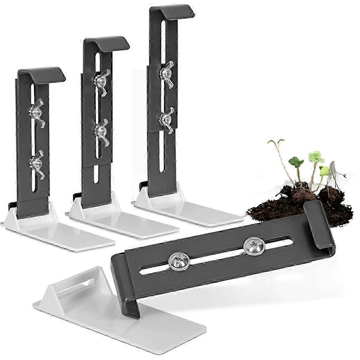 No-Drill Window Box Holder Set of 4, Adjustable Sill Planter Bracket